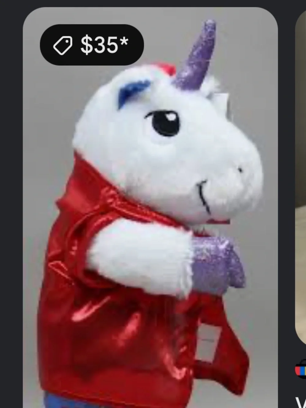 Plush Unicorn Hand Puppet for Kids - Purple & Red